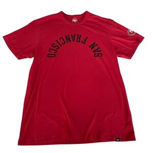 47 Brand San Francisco 49ers NFL Red Graphic T-Shirt Mens Medium 100% Cotton